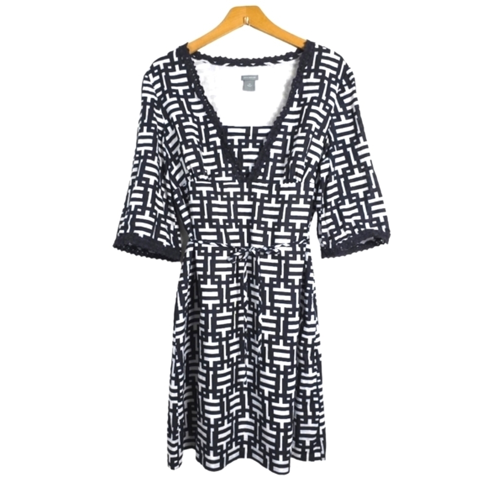 Ann Taylor Black and White Linen Blend Dress